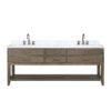 Norwalk 84W x 22D Grey Oak Double Bath Vanity, Carrara Marble Top, and Faucet Set