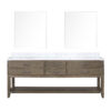 Norwalk 84W x 22D Grey Oak Double Bath Vanity, Carrara Marble Top, and 36Mirrors