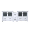 Volez 84W x 18.25D White Double Bath Vanity with Side Cabinet, and White Ceramic Top