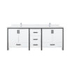 Ziva 80W x 22D White Double Bath Vanity, Cultured Marble Top and Faucet Set