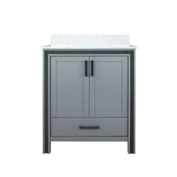 Ziva 30W x 22D Dark Grey Bath Vanity and Cultured Marble Top