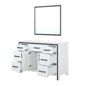 Ziva 48W x 22D White Bath Vanity and 34Mirror