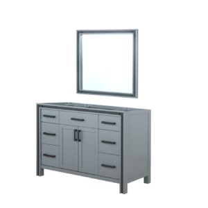 Ziva 48W x 22D Dark Grey Bath Vanity and 34Mirror