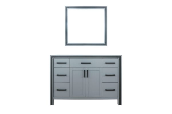 Ziva 48W x 22D Dark Grey Bath Vanity and 34Mirror