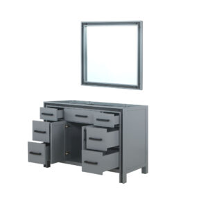 Ziva 48W x 22D Dark Grey Bath Vanity and 34Mirror