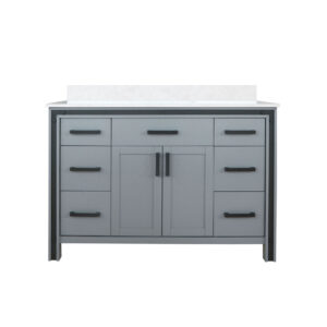 Ziva 48W x 22D Dark Grey Bath Vanity and Cultured Marble Top