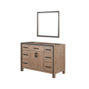 Ziva 48W x 22D Rustic Barnwood Bath Vanity and 34Mirror