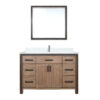 Ziva 48W x 22D Rustic Barnwood Bath Vanity, Cultured Marble Top, Faucet Set and 34Mirror