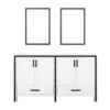 Ziva 60W x 22D White Double Bath Vanity and 22Mirrors