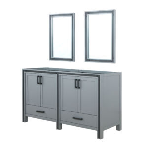 Ziva 60W x 22D Dark Grey Double Bath Vanity and 22Mirrors