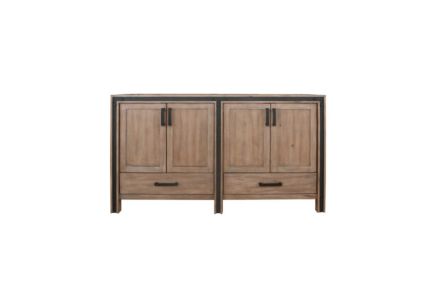 Ziva 60W x 22D Rustic Barnwood Double Bath Vanity