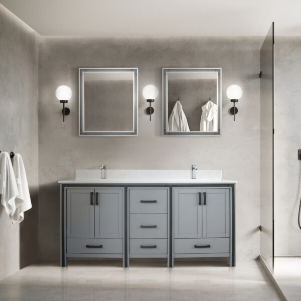 Ziva 72W x 22D Dark Grey Double Bath Vanity