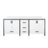 Ziva 80W x 22D White Double Bath Vanity and Cultured Marble Top