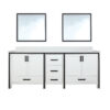 Ziva 84W x 22D White Double Bath Vanity, Cultured Marble Top and 34Mirrors