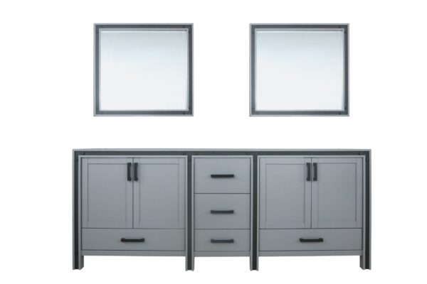 Ziva 84W x 22D Dark Grey Double Bath Vanity and 34Mirrors