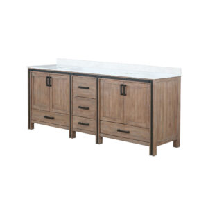 Ziva 84W x 22D Rustic Barnwood Double Bath Vanity and Cultured Marble Top