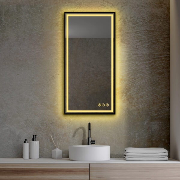 Blossom Stellar - 18" LED Mirror Matte Black Frame