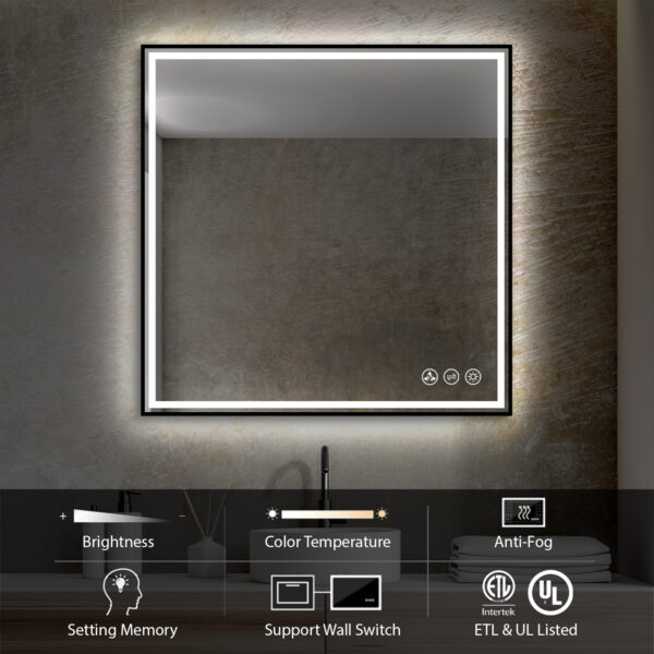 Blossom Stellar - 36" LED Mirror Matte Black Frame