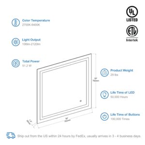 Blossom Lyra - 30'' LED Mirror