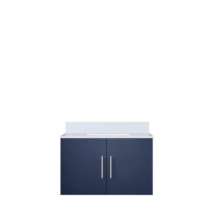 Geneva 30 in. W x 22 in. D Navy Blue Bath Vanity and Cultured Marble Top