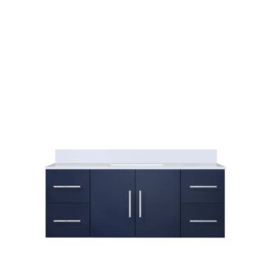 Geneva 48 in. W x 22 in. D Navy Blue Bath Vanity and Cultured Marble Top