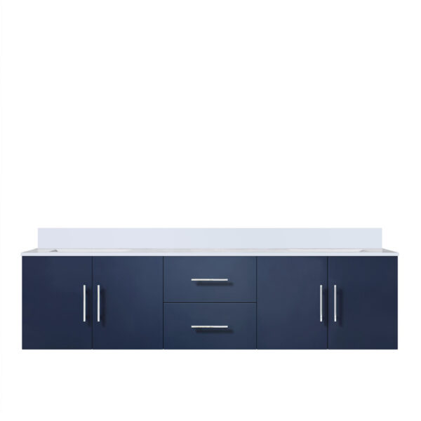 Geneva 72 in. W x 22 in. D Navy Blue Double Bath Vanity and Cultured Marble Top