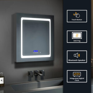 Bracciano 24 W x 32 H Surface-Mount LED Mirror Medicine Cabinet with Defogger