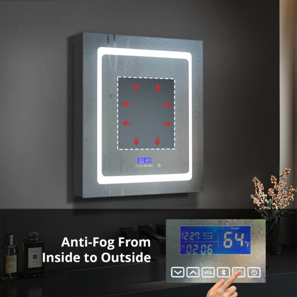 Bracciano 24 W x 36 H Surface-Mount LED Mirror Medicine Cabinet with Defogger