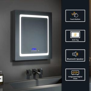 Bracciano 24 W x 36 H Surface-Mount LED Mirror Medicine Cabinet with Defogger