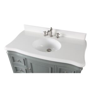 Chans Furniture 1044CK-QT 42 Inches Benton Collection Modern Style Bathroom Vanity In Sesto Grey