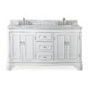 Chans Furniture 2077W-RA 60 Inches Benton Collection Double Sink Sesto Bathroom Vanity In White