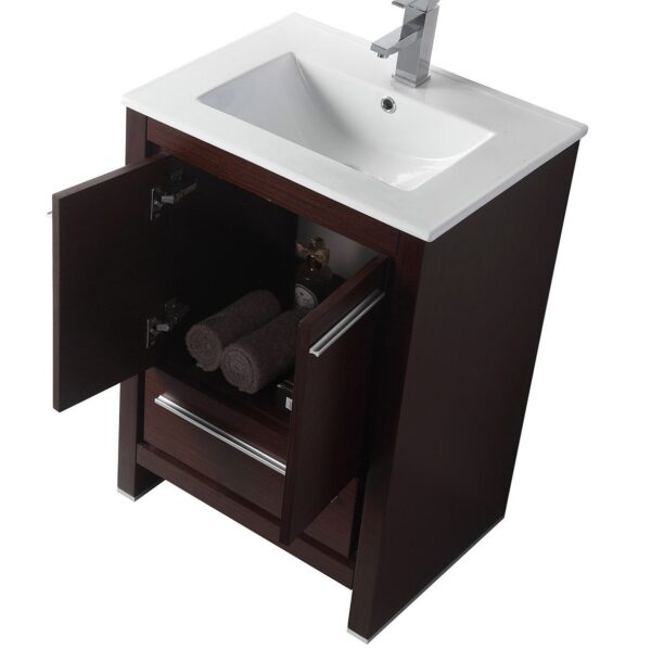 Chans Furniture CL10-WE24-ZI 24 Inch Viara Bathroom Sink Vanity in Espresso