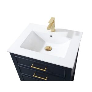 Chans Furniture 2822-V24NB 24 Inches Tennant Brand Aruzza Small Slim Narrow Bathroom Vanity In Navy Blue