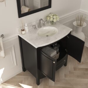 Laviva Estella 32" Espresso Bathroom Vanity with White Carrara Marble Countertop