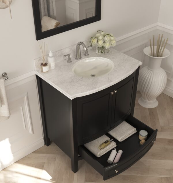 Laviva Estella 32" Espresso Bathroom Vanity with White Carrara Marble Countertop