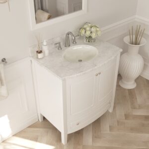 Laviva Estella 32" White Bathroom Vanity with White Carrara Marble Countertop