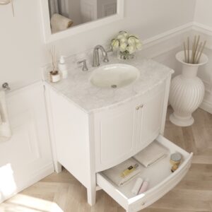 Laviva Estella 32" White Bathroom Vanity with White Carrara Marble Countertop