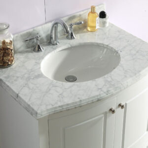 Laviva Estella 32" White Bathroom Vanity with White Carrara Marble Countertop