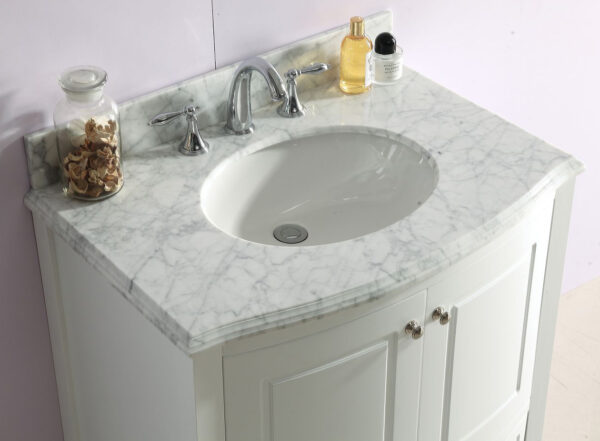 Laviva Estella 32" White Bathroom Vanity with White Carrara Marble Countertop