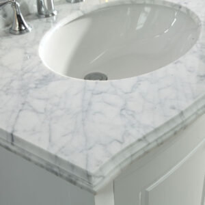 Laviva Estella 32" White Bathroom Vanity with White Carrara Marble Countertop