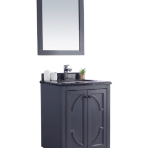 Laviva Odyssey 24" Maple Grey Bathroom Vanity with Black Wood Marble Countertop