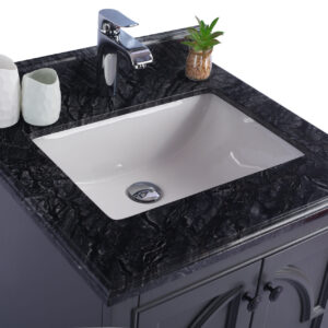 Laviva Odyssey 24" Maple Grey Bathroom Vanity with Black Wood Marble Countertop