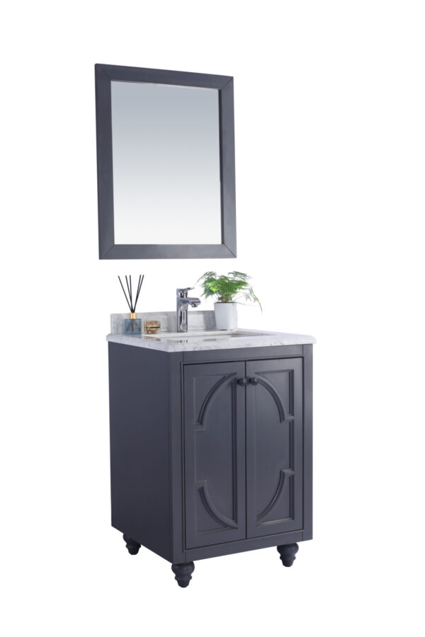 Laviva Odyssey 24" Maple Grey Bathroom Vanity with White Carrara Marble Countertop