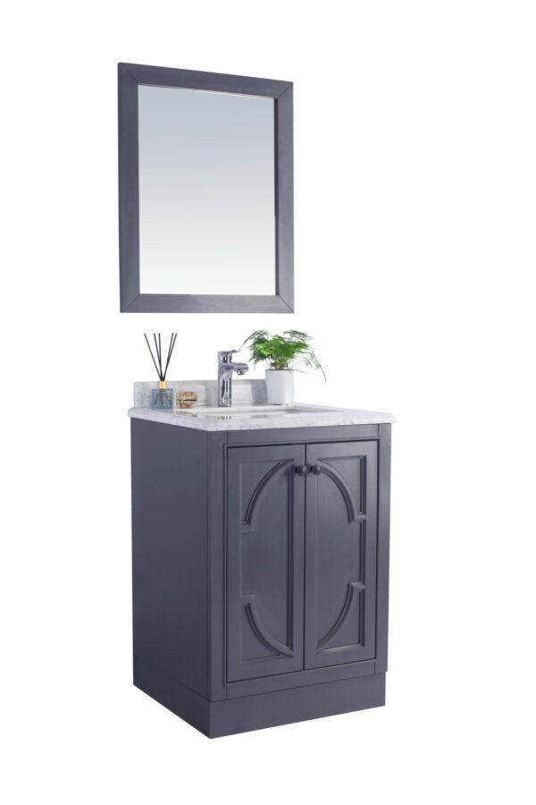 Laviva Odyssey 24" Maple Grey Bathroom Vanity with White Carrara Marble Countertop