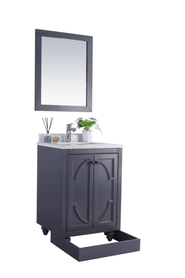 Laviva Odyssey 24" Maple Grey Bathroom Vanity with White Carrara Marble Countertop