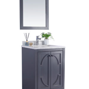 Laviva Odyssey 24" Maple Grey Bathroom Vanity with White Quartz Countertop