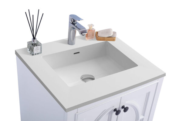 Laviva Odyssey 24" White Bathroom Vanity with Matte White VIVA Stone Solid Surface Countertop