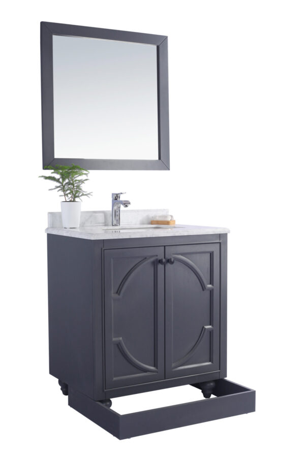 Laviva Odyssey 30" Maple Grey Bathroom Vanity with Matte White VIVA Stone Solid Surface Countertop