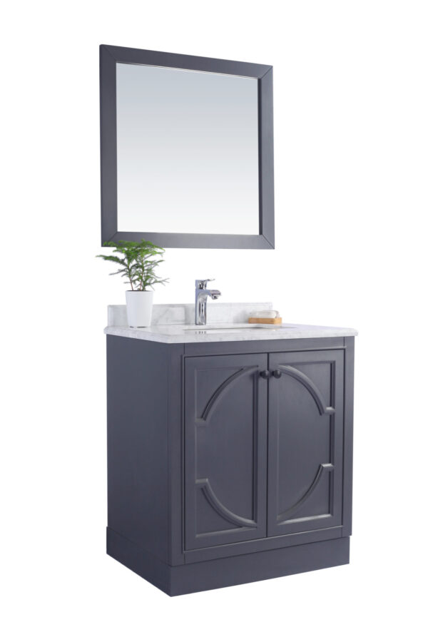 Laviva Odyssey 30" Maple Grey Bathroom Vanity with Pure White Phoenix Stone Countertop