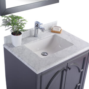 Laviva Odyssey 30" Maple Grey Bathroom Vanity with White Carrara Marble Countertop